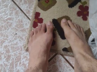 muscle, solo male, feet fetish, nails
