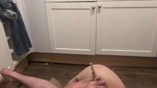 Fetish smoking a joint from ass anus bum blowing smoke