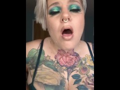 Big Ass Blonde Masturbating and Squeezing Tits for Huge Eye Rolling Orgasm
