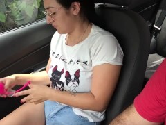 Hot Latina plays with the uber driver - Screenshot 2 of 16 - Outside