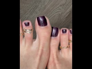long nails, feet fetish, solo female, love her feet