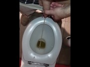 Preview 4 of Teen Piss in Public Burger King Toilet | 18 Years old