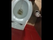 Preview 6 of Teen Piss in Public Burger King Toilet | 18 Years old
