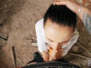 Preview 3 of POV Throatpie In Abandoned Building - Black Lynn Blowjob and Facefuck