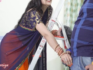 Cute Saree Bhabhi Gets Naughty with her Devar for Rough and Hard Anal Sex after Ice Massage on back
