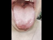 Preview 5 of A nice blondie is coughing and spitting close up