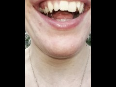 A nice blondie is coughing and spitting close up - Screenshot 10 of 16 - Closeup