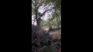 I meet a hot girl in the woods and I cum on her small tits after a good blowjob