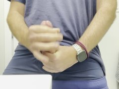 Perfect thick cock erupts with hot thick cum. Solo male orgasm.