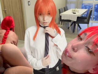 Makima wants to be Dominated. makes him Cum 2 Times - (Cosplay, Sloppy Blowjob, Cowgirl) - Mewslut