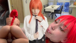 Makima quiere ser dominada. Lo hace correrse dos veces - (Cosplay, Mamada, Vaquera) - Mewslut