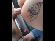 Preview 1 of Tattooed ass bent over truck fuck