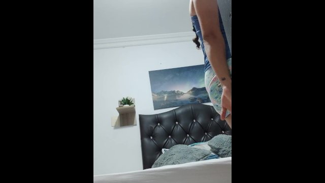 Sexy lesbian strips naked while dancing