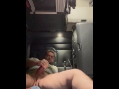 Jerking and letting a fat stream of nut fly in my semi