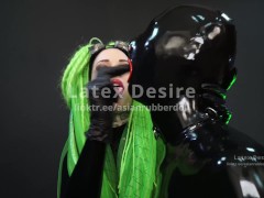 LATEX ORGY!!! Rubber Mistresses Double Domination Femdom