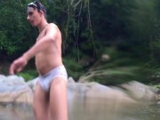 Preview 4 of Public outdoor fuck, lover boy Latino Nathan fucks Asian boy Tyler Wu