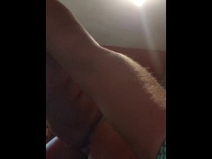 Masterbating in a wet pull up