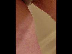 Peeing thru my panties for daddy to lick and sniff and rub on his cock
