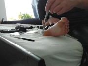 Preview 2 of Tickle Torture for Scarlett - Tickle Toy Testing from The Foot Fetish Store (Sextoy Testing)