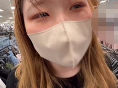 【個人撮影】リモコンバイブでイッた後、試着室で声を我慢したまま立ちバック＆フェラしちゃった♡ 前回の続きです♡ /HENTAI/ハメ撮り/素人/初挑戦/プチ露出 - Screenshot 8 of 16 - Amateur