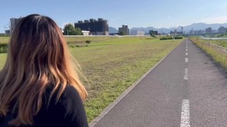 【Amateur】 blowjob and Bareback in Doggy Style in a park with a waterfall /Public  /Japanese
