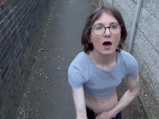 Naughty Teen Trans Girl Gets Naughty in Public Alleyway