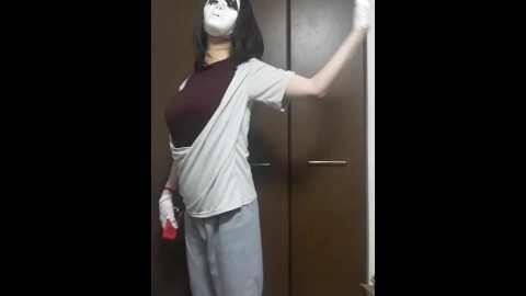 ダンス 巨乳 乳揺れ ゲーム 下手くそ ノーブラ 乳首 爆乳 女装子 男の娘 誘惑 小悪魔 ビッチ japanese transgender amateur hentai  asian reality