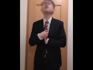 仕事帰りのリーマンがゴムの中に溜めた精液をぶっぱなす！！【サンプル動画】