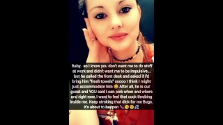 Hotwife hace que su marido la vea follar invitado de hotel en Snapchat