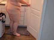 Preview 1 of Caught the plumber sniffing my dirty panty In laundry, - (bbw ssbbw, Fat ass, big butt, thick ass)