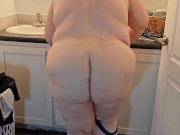 Preview 4 of Caught the plumber sniffing my dirty panty In laundry, - (bbw ssbbw, Fat ass, big butt, thick ass)