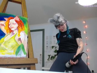 art, blue hair, mother