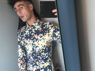 Jerk off at a train toilet