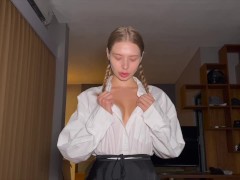 Одноклассница из церковно-приходской школы раскуривает свечу за упокоение - Screenshot 2 of 16 - Big Cock