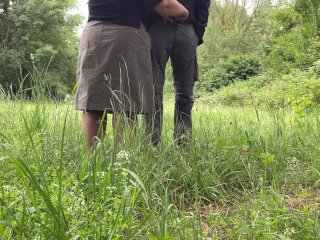 Mother-in-law helped son-in-law to pee and made him jerk off on her ass