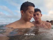 Preview 2 of Latino Valerio Orozco playing underwater and fucking Asian Boy Tyler Wu (Valerio's Version)