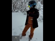 Preview 4 of BJ in the snow - El takes G's load on the mountain!
