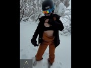 Preview 5 of BJ in the snow - El takes G's load on the mountain!