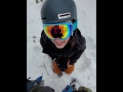 Preview 6 of BJ in the snow - El takes G's load on the mountain!