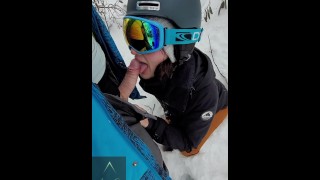 BJ dans la neige - El prend la charge de G sur la montagne!