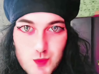 Большие Глаза Инопланетянин Кроссдрессер Китти Горячая Милая Белая Любительская Модель Yummy MTF Femboy