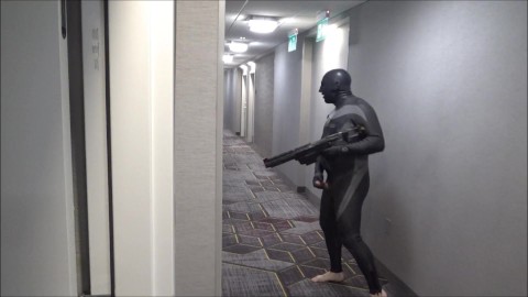 rubber commando training in hotel hall