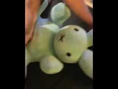 Sex with plush bunny grinding until great cum