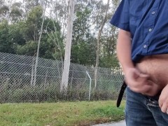 Wank and Cum at Highway Rest Area