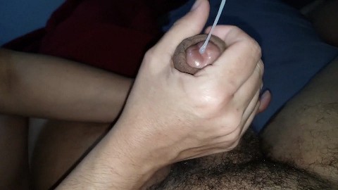 My wife fingering my tight ass and i give massive cum