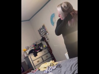 Blonde Girl Cum Swallows Everything While Getting Ready. HomemadeVideo
