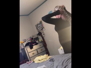 Blonde girl Cum swallows everything while getting ready. Homemade video