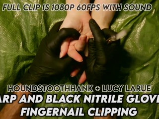 Tarp En Black Nitril Handschoenen Vingernagel Clipping Trailer Lucy LaRue LaceBaby HoundstoothHank