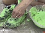 Preview 1 of Trashing Sneakers (Trainers) with Super Sticky Slime