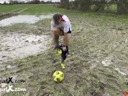 Preview 1 of Muddy Football (soccer) Practise with ONLY a T-shirt